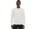 Свитер Lacoste из хлопка с круглой горловиной и контрастной линией на манжете