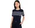 Petite Short Sleeve Crew Neck Sweater