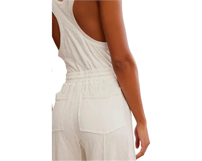 Комбинезон Free People Wait A Minute из хлопка с широкими штанинами