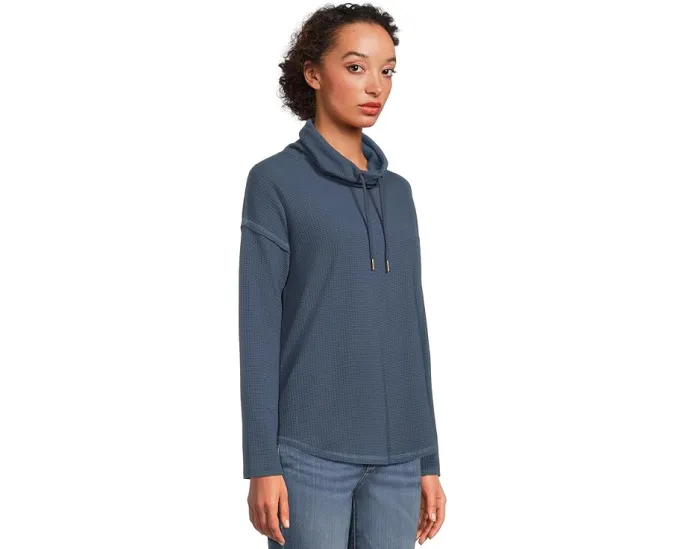 Свитер Lilla P с округлым подолом и воротником стойкой из текстурированного материала