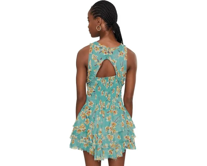 Мини-платье Free People Raven с принтом и рюшами