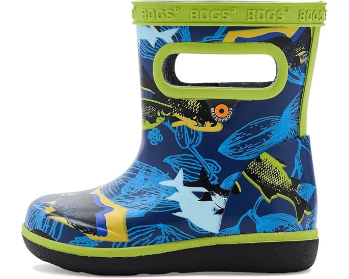 Детские сапоги Bogs Kids Skipper II Fish с принтом рыбок