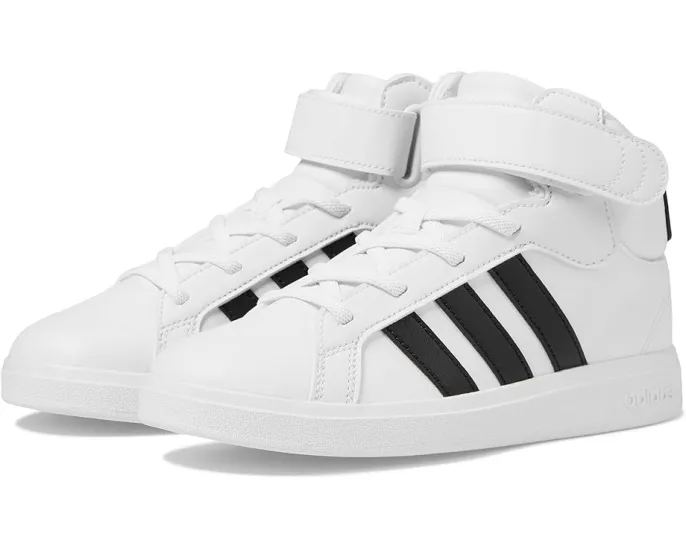 Детские кроссовки Adidas Grand Court Mid с регулируемой липучкой и круглым носком