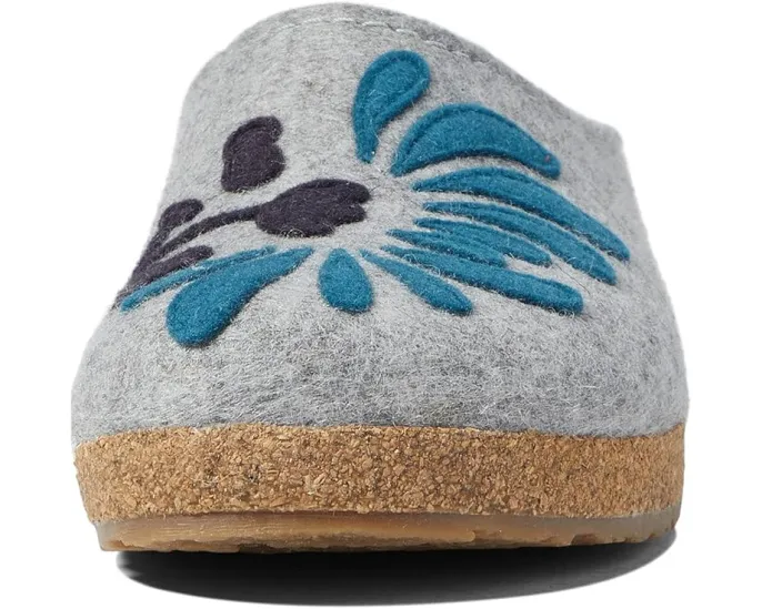 Haflinger Blooming домашние тапочки с аппликацией и плоской подошвой