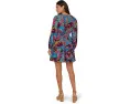 Короткое платье Adrianna Papell Printed Flounce с присборенными рукавами