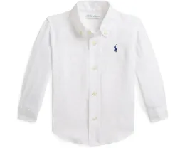 Детская рубашка Polo Ralph Lauren Kids из льна с вышитым пони