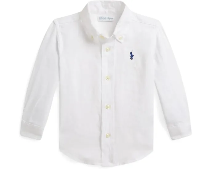 Детская рубашка Polo Ralph Lauren Kids из льна с вышитым пони