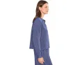 Полосатая хлопковая рубашка с мандариновым воротником Eileen Fisher