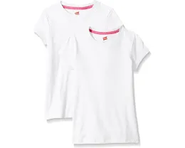 Футболка Jersey Cotton Tee для девочек (набор из 2) Hanes