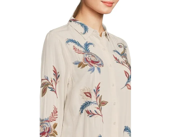Johnny Was Рубашка Vintage Button Down с вышивкой