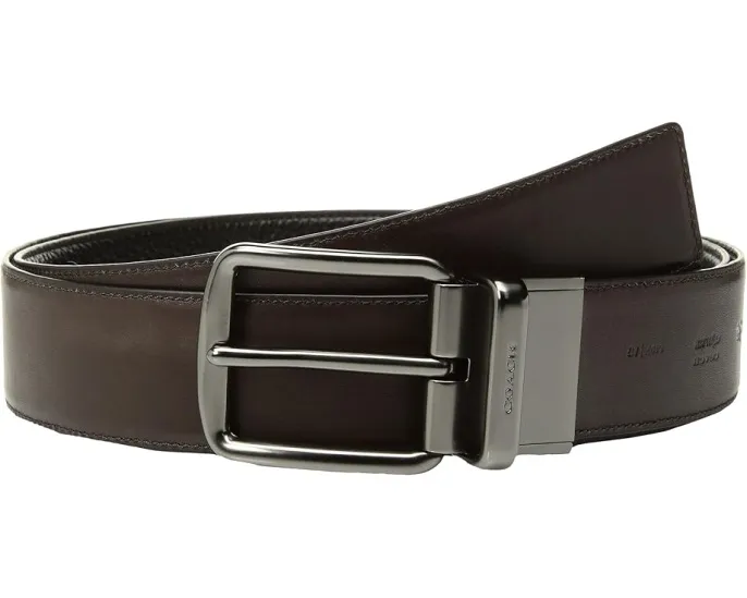 COACH ремень Wide Reversible из кожи с грануляцией