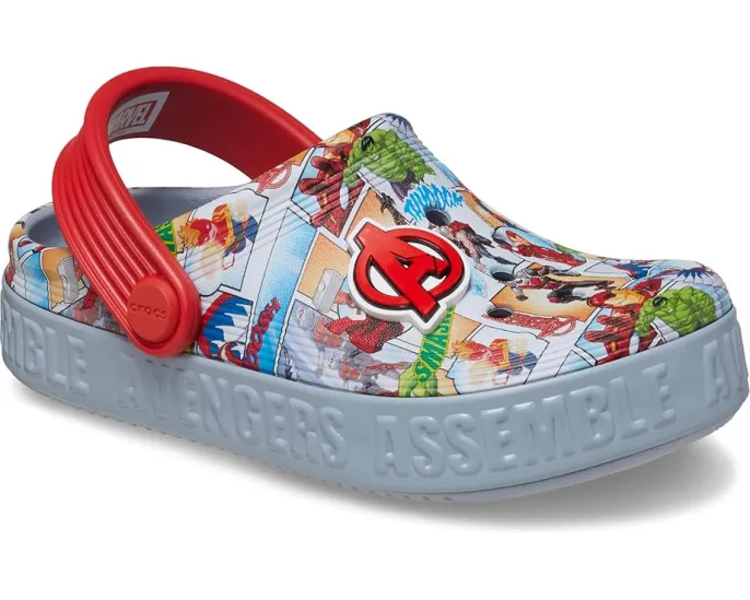 Кроксы Crocs Avengers Off Court Clogs для малышей с тематическим дизайном
