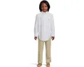 Рубашка Polo Ralph Lauren Kids из хлопкового оксфорда в полоску для старших детей