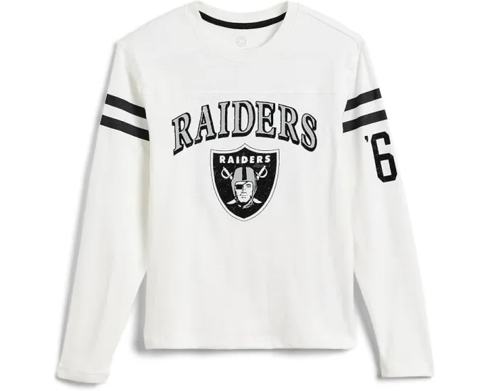 Футболка NFL Las Vegas Raiders с полосатым воротом (Little Kid/Big Kid)
