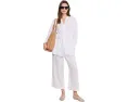 Широкие органические льняные брюки на щиколотке Eileen Fisher