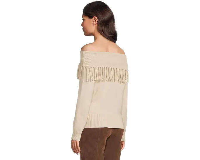 Свитер Splendid Simone с бахромой и широким вырезом