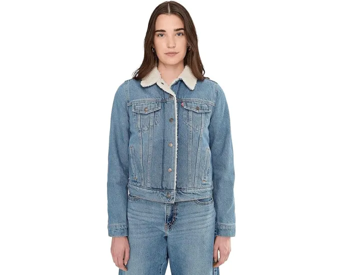Куртка Levi's Womens Original Sherpa Trucker с леопардовым принтом