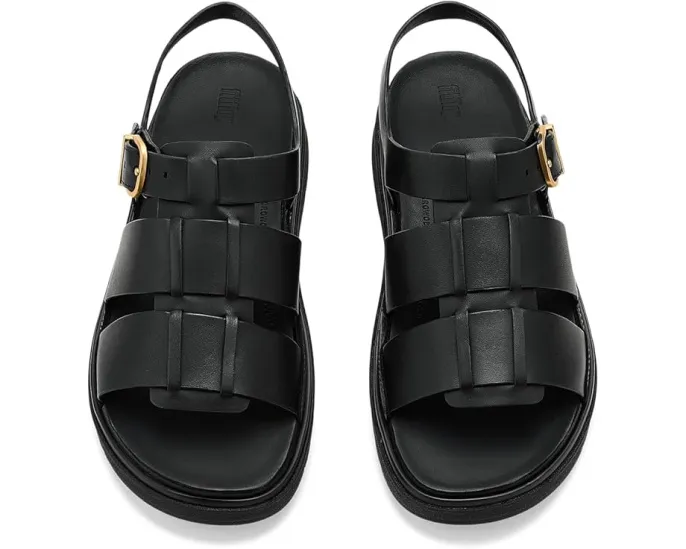 Кожаные сандалии Fisherman Gen-FF FitFlop с переплетенными ремешками и массивной подошвой