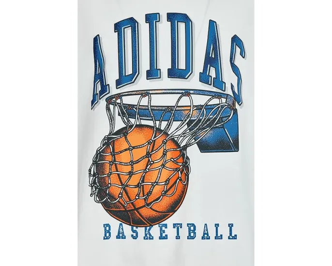 Футболка adidas Kids Bball Dunk с баскетбольным принтом для комфорта