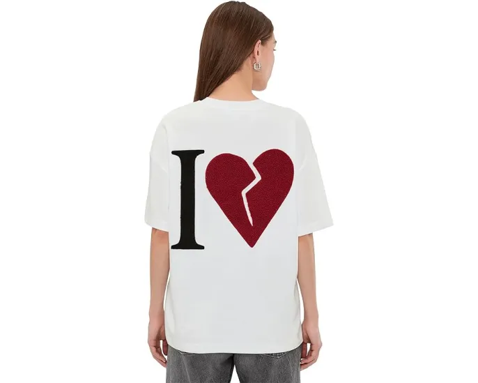 Футболка AllSaints Lover Etta Tee оверсайз с деталями в виде сердца