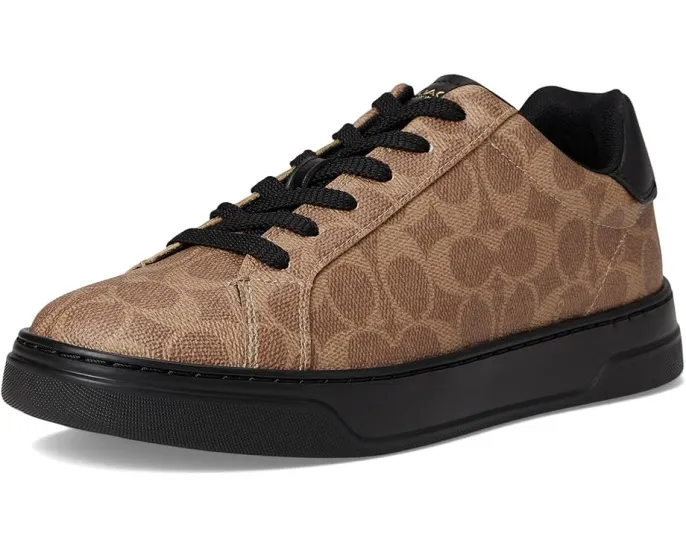 Кроссовки High Line из фирменного полотна COACH с круглым носком на подошве EVA