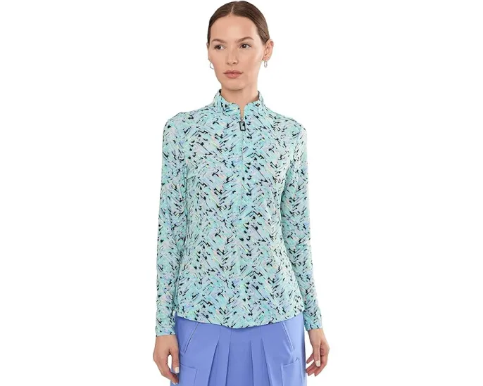 Топ Jamie Sadock с длинным рукавом и четвертью молнии Sunsense Shattered