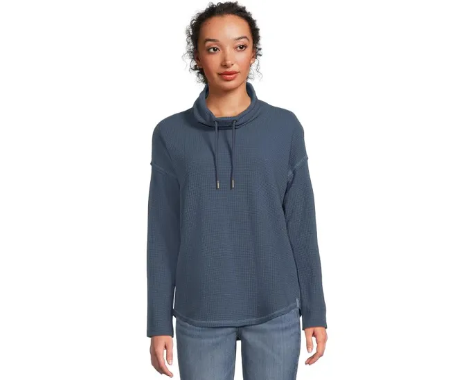 Свитер Lilla P с округлым подолом и воротником стойкой из текстурированного материала