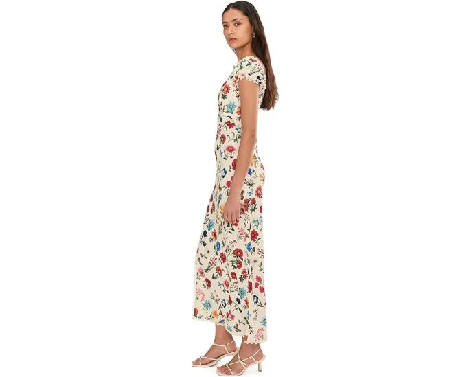 Платье Nicola миди с разрезом и декольте-сердечком