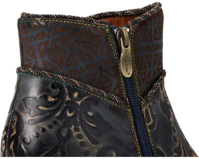 Ботильоны L'Artiste by Spring Step Cherish с тисненым цветочным узором и бархатной подкладкой