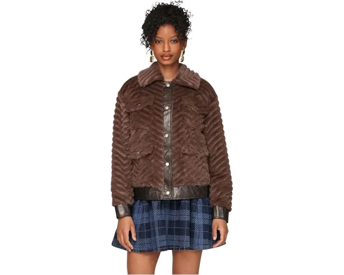 Куртка Faux Fur Trucket с отделкой под кожу от Avec Les Filles