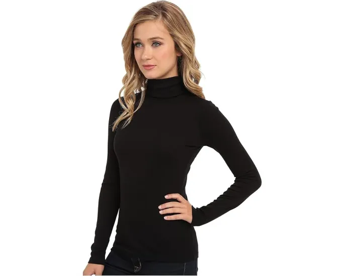 Классический топ Splendid с длинными рукавами и круглым вырезом из хлопка Supima