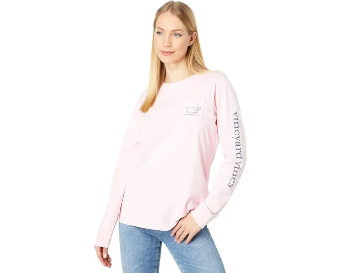 Футболка Vineyard Vines с длинным рукавом и принтом кита в винтажном стиле