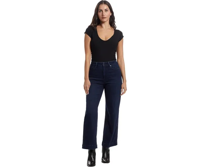 Джинсы PAIGE Anessa Reverse Seamed Beltloops In Bespoke с широким клешем