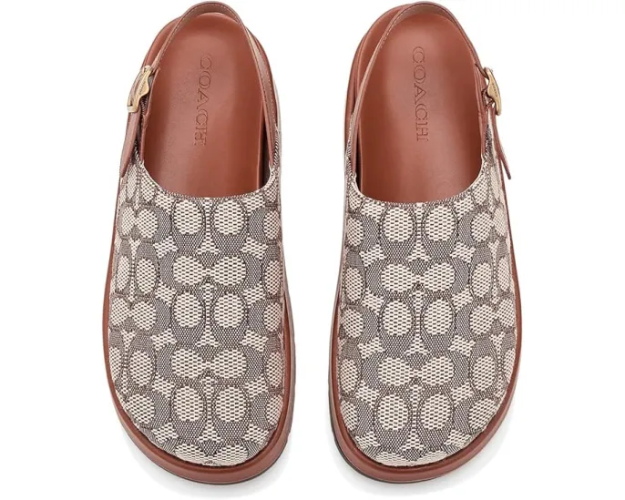 Сабо COACH Sculpted C на платформе с узором Jacquard и регулируемой пряжкой