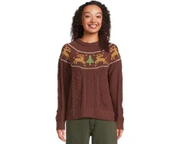 Свитер L.L.Bean Signature Cotton Fisherman с аранами и круглой горловиной