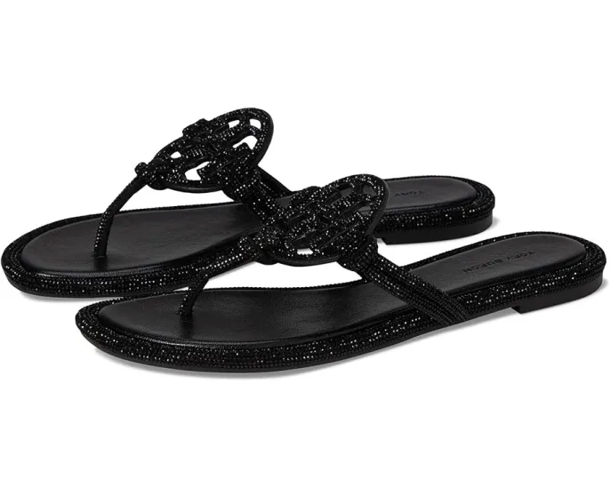 Сандалии Tory Burch Miller Knotted Pave с заклепками и стелькой из овечьей кожи