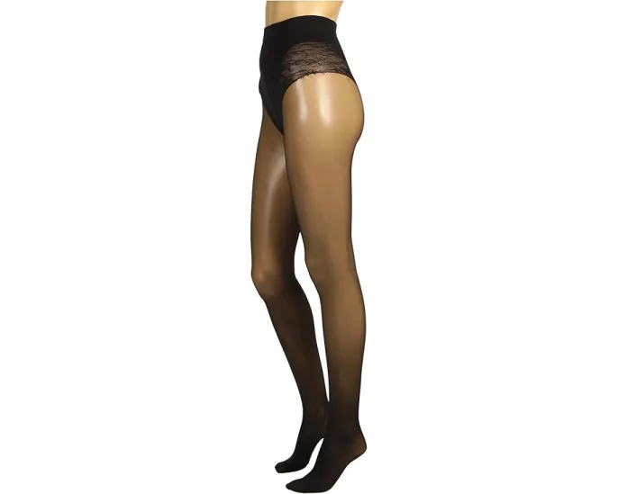 Колготки Wolford Tummy 20 с утягивающим верхом и кружевным дизайном