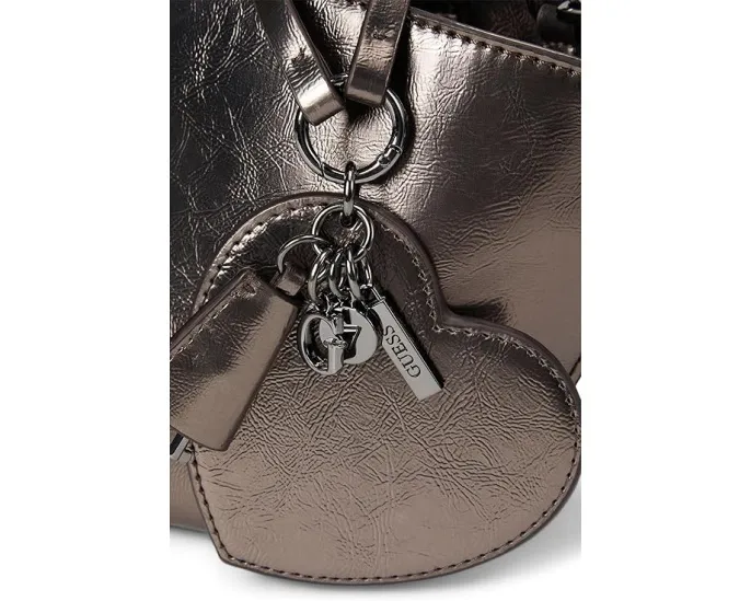 Мини-сумка GUESS Bolena с металлическим блеском и съемным ремнем