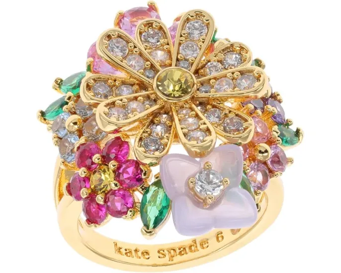 Коктейльное кольцо Bursting Blooms с цветами от Kate Spade New York