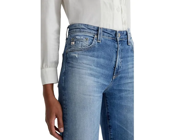 Джинсы AG Jeans Saige с широкими штанинами и принтом в стиле открытки