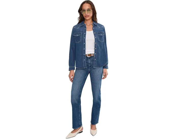 Джинсовая рубашка Liverpool Los Angeles в вестерн стиле приталенного кроя