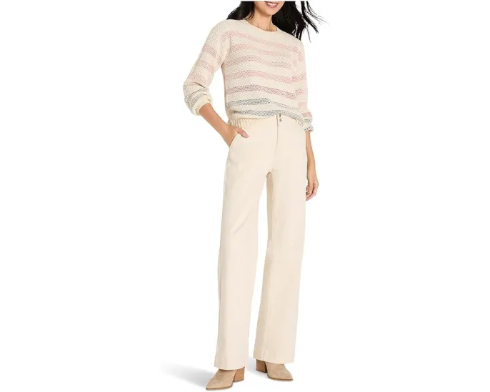 Свитер NIC+ZOE Scandi Stripe с двухтонными полосками и рельефной резинкой