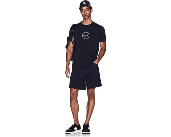 Футболка Armani Exchange с круглым логотипом на груди из хлопка