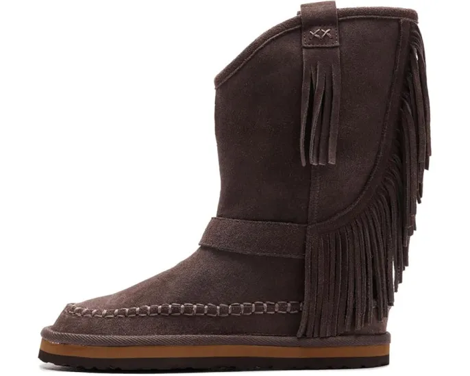 Ботинки Free People Faye Fringe Pull-On с бахромой и искусственным мехом
