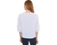 Mixed Signals - Knit Woven Combo Top With Balloon Sleeves