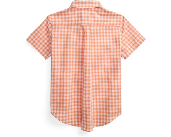 Рубашка Polo Ralph Lauren Kids с коротким рукавом из хлопкового поплина в клетку