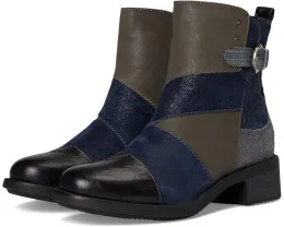 Ботильоны Swinger в patchwork дизайне из кожи и замши с боковой молнией David Tate