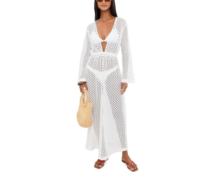 Пляжное покрывало Seafolly с кружевом и сборками на съемном поясе