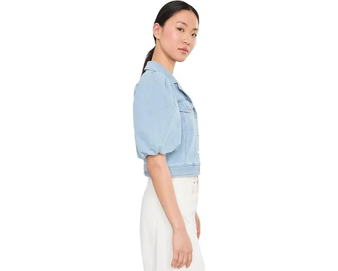Короткий джинсовый жакет Puff Sleeve Cropped Denim Trucker от Liverpool Los Angeles