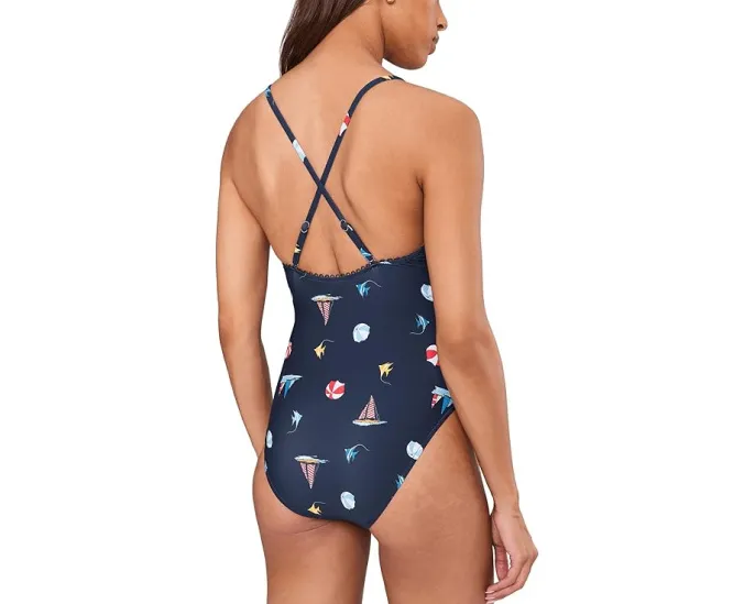 Купальник цельный с V-образным вырезом BeachClub от Seafolly со съемными чашками